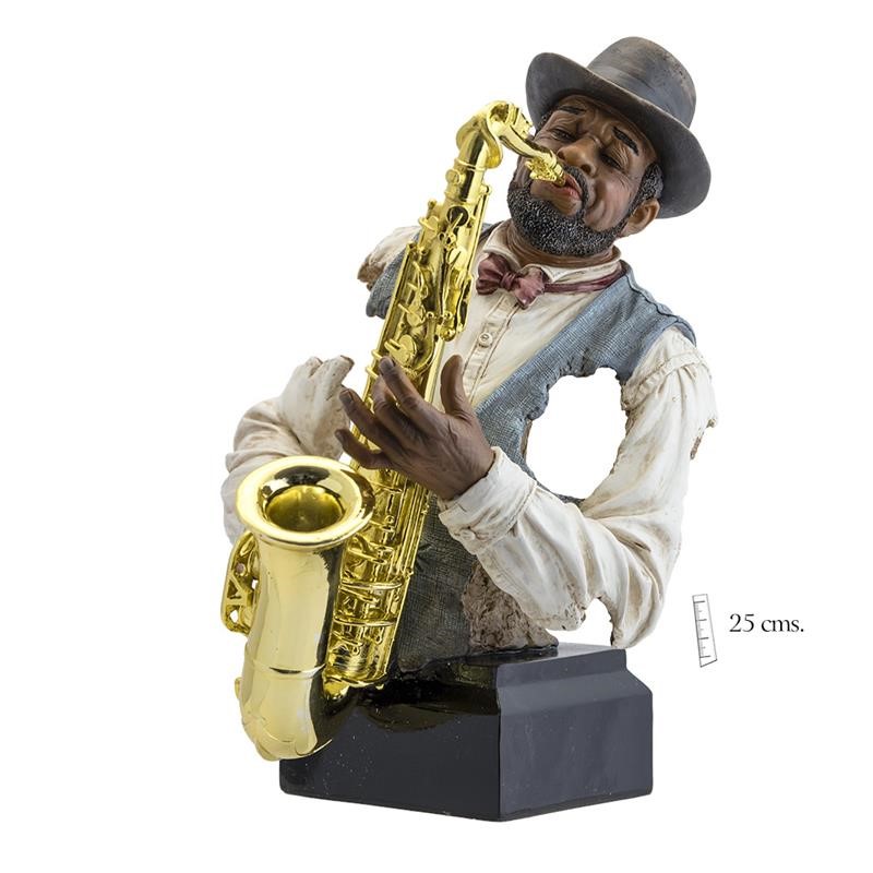 figura musico tocando saxo jazz