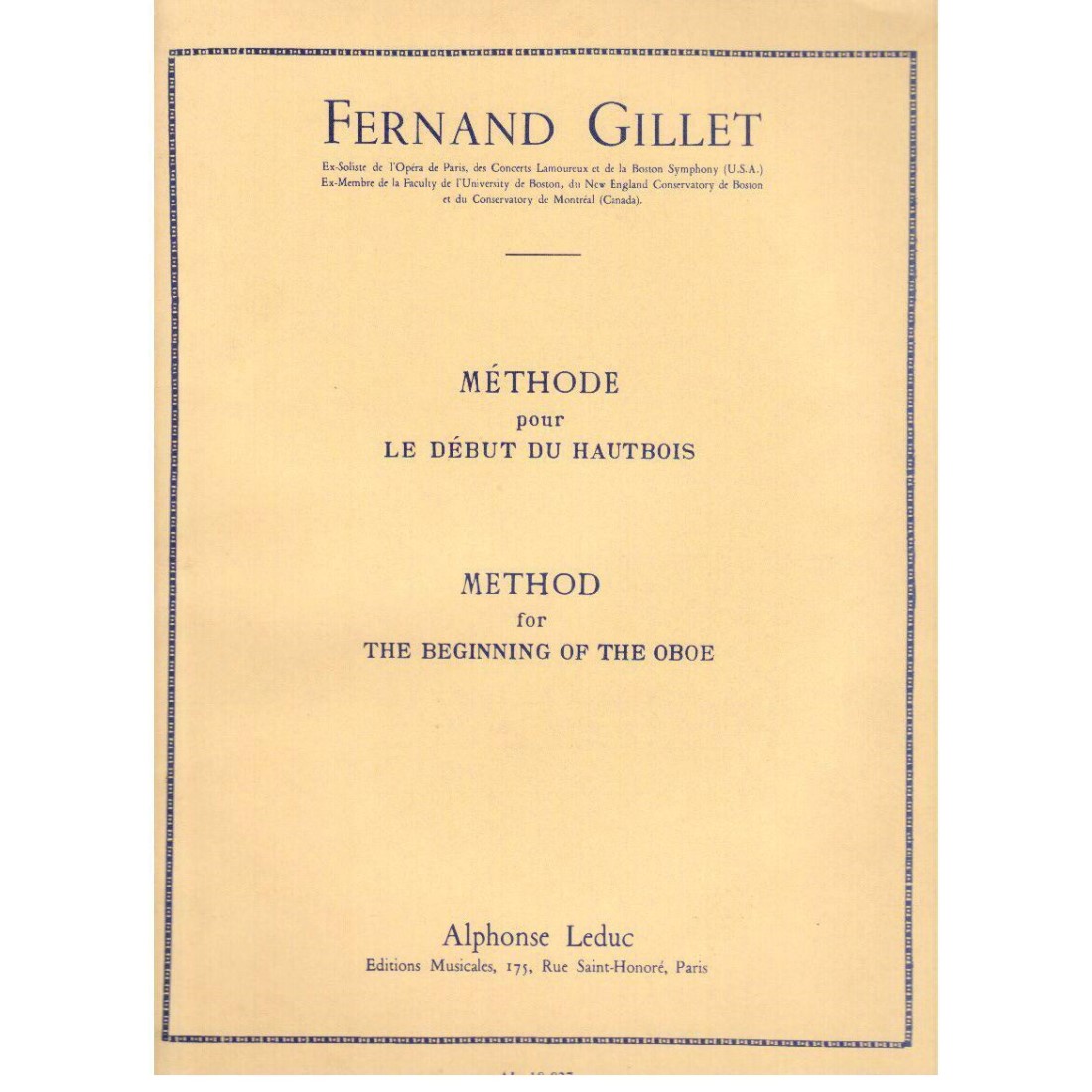 comprar metodo de oboe fernand gillet mejor precio prieto musica jerez