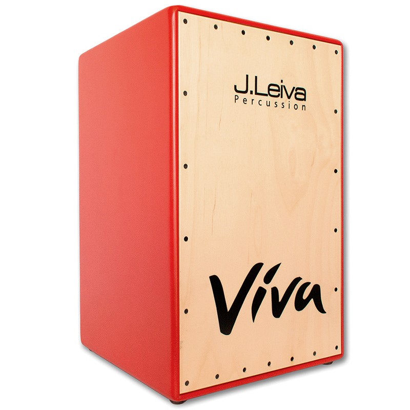 cajon flamenco leiva viva rojo std 2 cuerdas